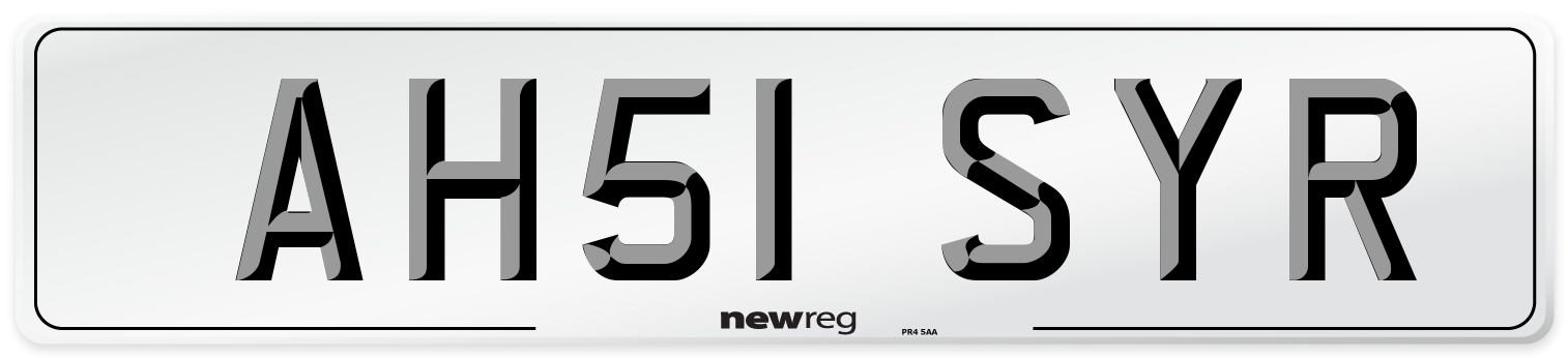 AH51 SYR Number Plate from New Reg